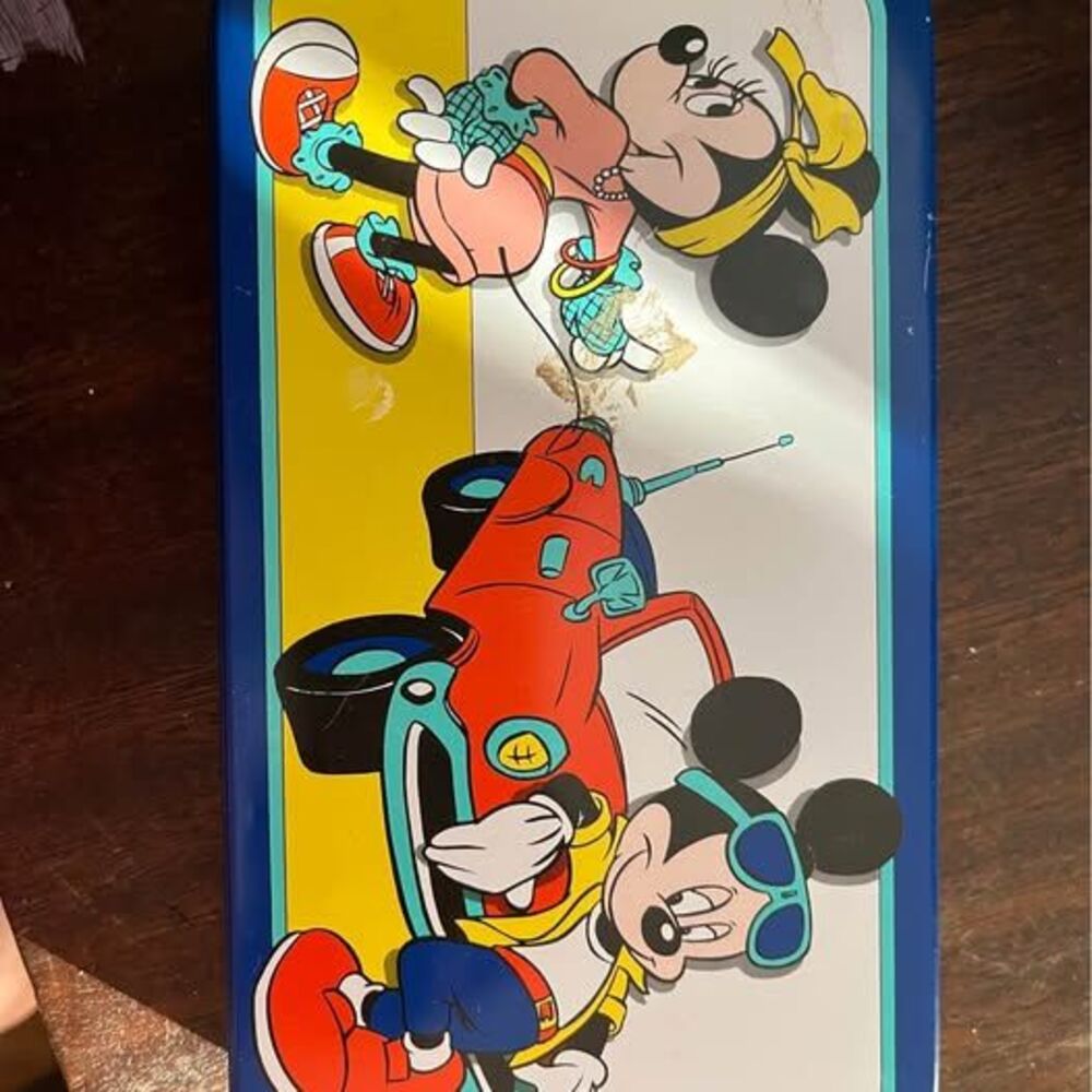 Vintage Disney Mickey and Minnie Mouse Metal Pencil Box Tin